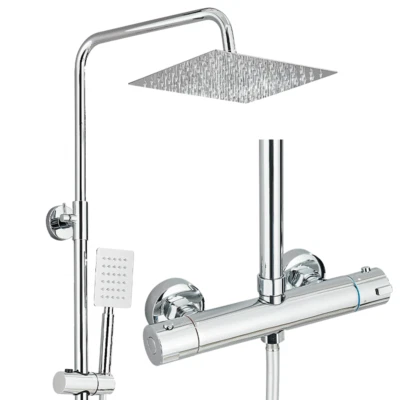 ROZIN Bathroom Thermostatic Exposed Shower Mixer Bathroom Shower Set With Hand Shower