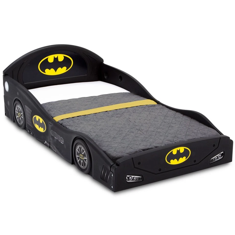 Kids Toddler Batmobile Car Bed Frame with Saftey Rails Batman Bedroom Furniture - Image 2 of 4