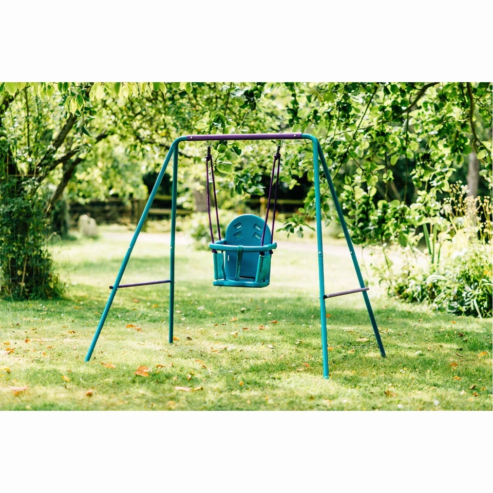 Toddler Kids Outdoor Swing Set 2-in-1 Adjustable Frame With 2 Seats Summer Toys - Image 4 of 4