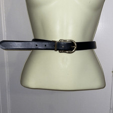 Black/brown reversible belt with gold buckle
