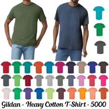 Gildan Mens Heavy 100% Cotton Bulk Plain Adult T-Shirt Tee 5000