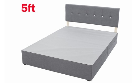 5ft 6ft Divan Bed Base in Fabric Grey Choose Size, Storage, Headboard - Picture 23 of 31