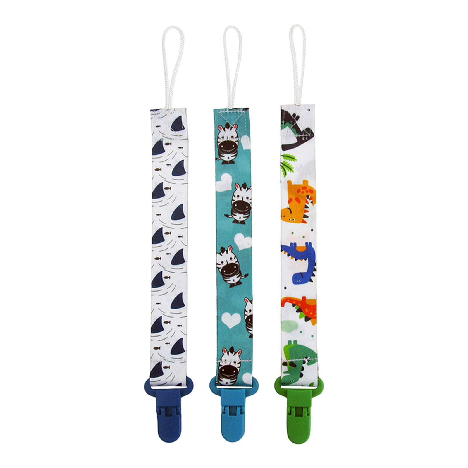 3pcs Strap Boys Girls Zebra Pacifier Clip Polyester Soother Chain Baby