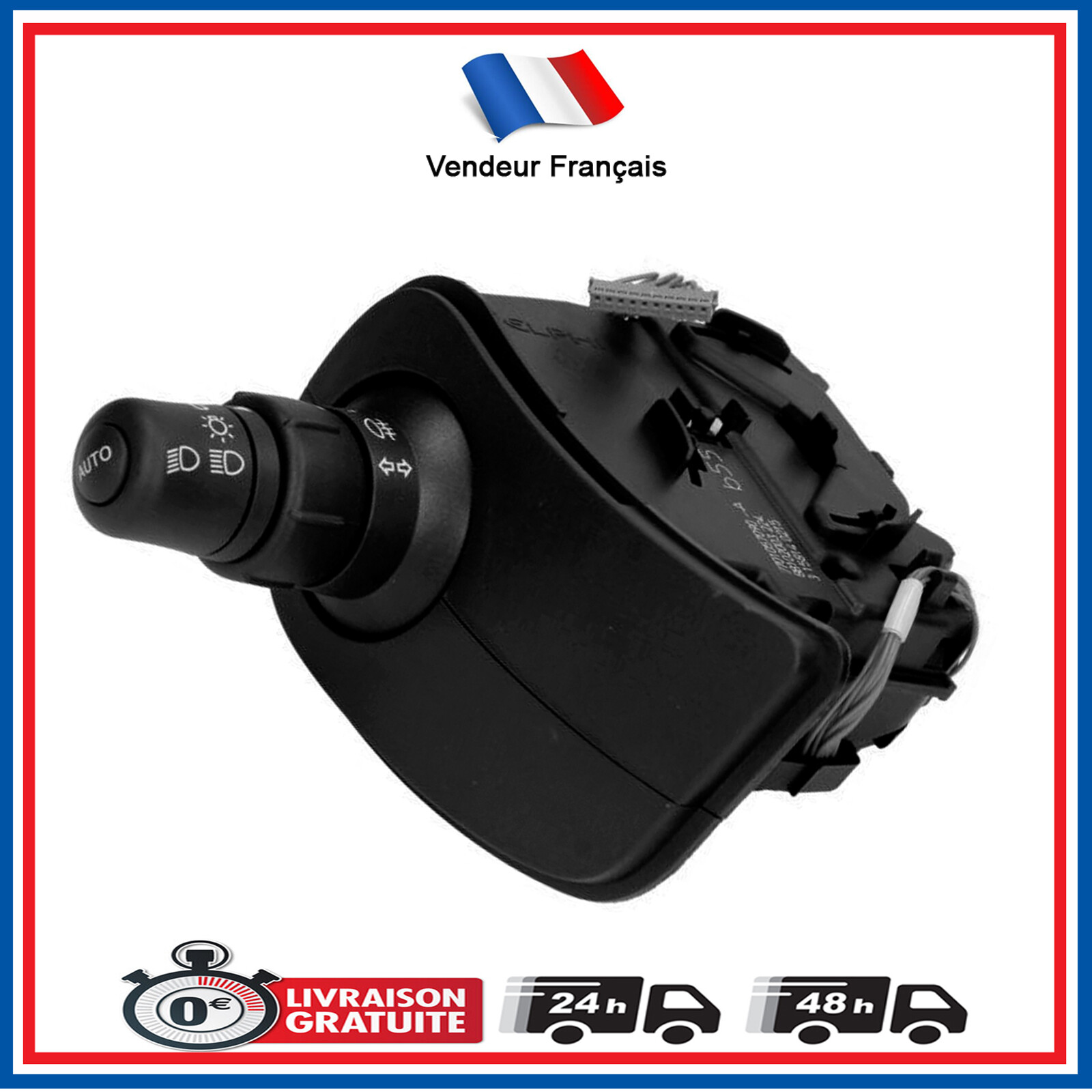 Commodo de phare robuste avec commande antibrouillard et clignotant Clio 3