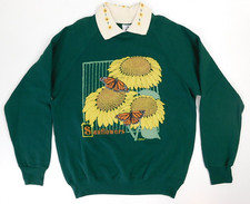 Vintage Lee Womens Sunflower Embroidered Sweatshirt Size L