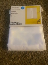Room Essentials Certified Standard 100 White Voile 60" x 63" Sheer Curtain