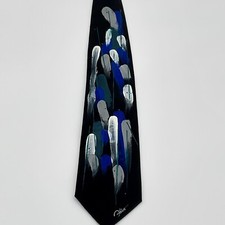 Vintage Paul Rodon Couture Hand Painted One Of A Kind Tie Necktie Black