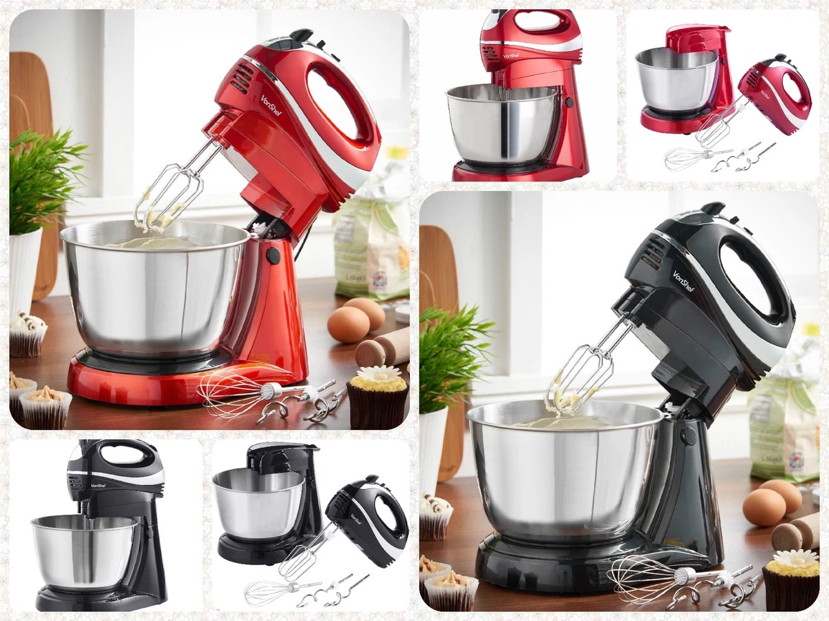 2 in 1 stand mixer & hand mixer food blender with dough hooks whisk mixing  bowl