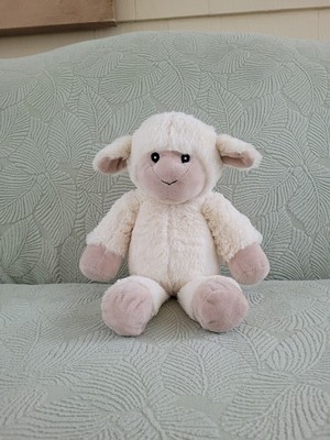 Lamb Rattle Plush 13'' Cream Tan Stuffed Toy 2017 Kellytoy