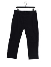 Uniqlo Women's Suit Trousers W 32 in Black Cotton with Elastane Dress Pants