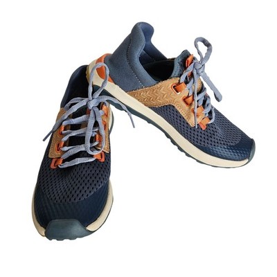 Olakai Woman SZ 7 Wailuku Athletic Shoe Blue Mesh Tan Blue Suede Comfort Run
