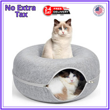 24Inch-Tunnel Bed for Indoor Cattasaurus Peekaboo Cat Cave for Multiple