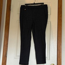 Women s Navy Blue and white Polka Dot Pants