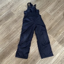 Faded Glory Kids Snow Pants Bib Style Navy Small 6-7 Adjustable Ski Pants EUC