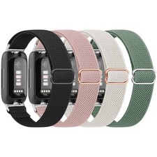 4 Pack Elastic Bands for Fitbit Inspire 3 Bands for Women Men, Soft Adjustabl...