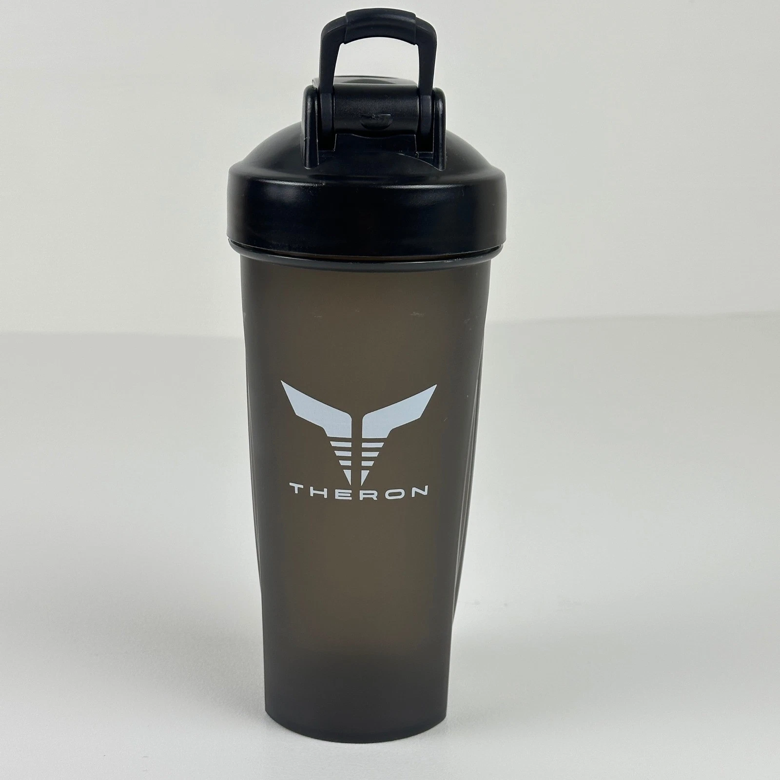 Theron Protein Shaker Bottle 20oz Black Matte with Stainless Steel Whisk Ball