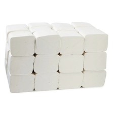 Image of Toilet Tissue Paper Flat Sheets Bulk Pack Tissue 2 ply, 9000 White folded sheets