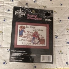 Bucilla Gallery Of Stitched. Counted Cross Stitch Kit. In Our Garden. NIP. 33022