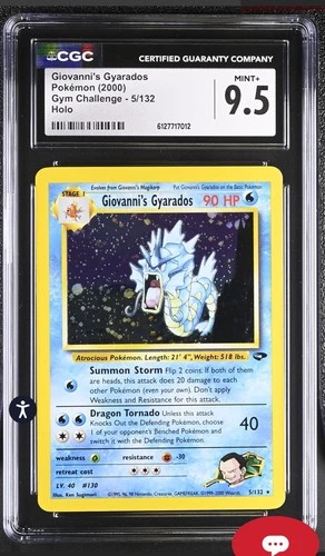 CGC 9.5 MINT+ Giovanni's Gyarados 2000 Gym Challenge 5/132 Holo Pokemon Card