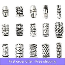 150pcs Column Spacer Beads Tibetan Antique Silver Tube Beads DIY Craft Beads