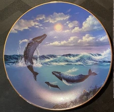 Vanishing Gentle Giants Collector Plates -Song of the Humpback & Jumping for Joy
