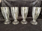 4 Coca-Cola Glass Soda Fountain Milkshake Malt Glasses Tall 8" VTG Retro Coke