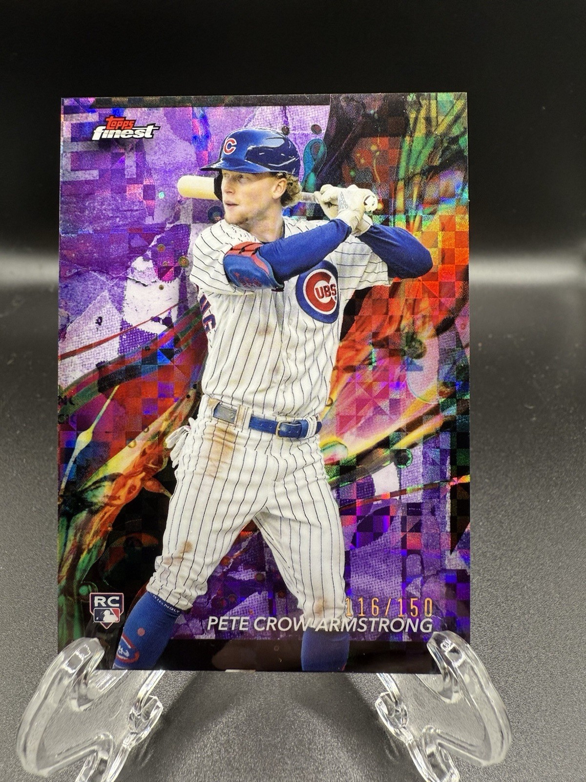 2024 Topps Finest - Pete Crow-Armstrong #53 Purple Checkerboard Refractor /150