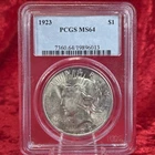 1923 Peace Silver Dollar $1 PCGS MS64