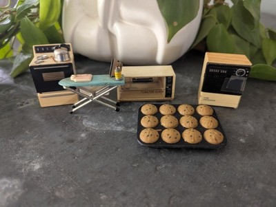 Vtg 1990s Acme Kitchen Appliances Home Magnets Lot Of 5 Muffins Ironing Board 