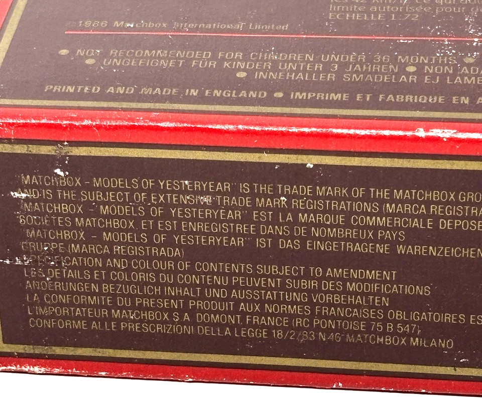 MATCHBOX y-27 1922 FODEN STEAM LORRY SPILLERS Ltd Ed England 1986 VTG - Image 3 of 4