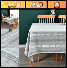 Heavy Duty Cotton Tablecloth - Gray Rustic Farmhouse Square Cover 52"x52" Washab