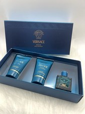 Versace Eros Pour Homme 3pc Gift Set EDT Balm Shower Gel Travel Men Father