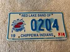 1997 RED LAKE BAND CHIPPEWA INDIANS TRIBAL LICENSE PLATE MINNESOTA MN OJIBWE 97