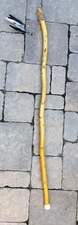 Handmade Wood Walking Stick 5ft Southwest Native Inspired Feathers Leather Grip