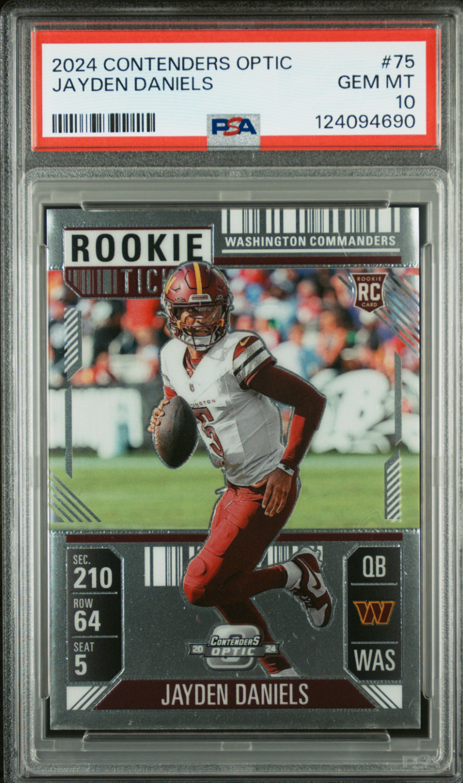 2024 PANINI CONTENDERS OPTIC #75 JAYDEN DANIELS PSA 10