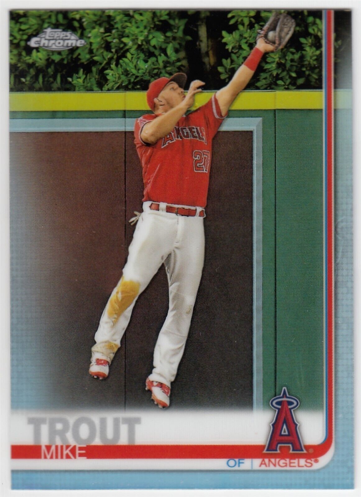 2019 Topps Chrome Refractor Parallel MIKE TROUT #200 Los Angeles Angels