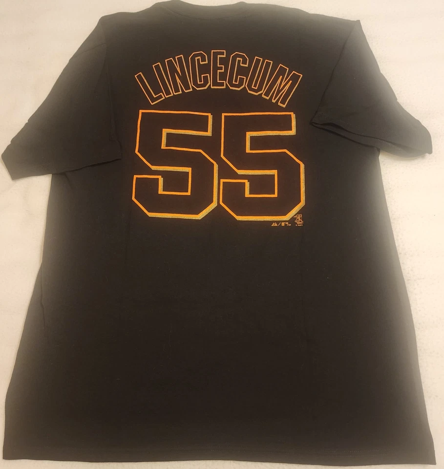 Camiseta deportiva negra #55 para hombre XL majestuosa SF de los Gigantes de San Francisco Tim Lincecum Foto 3 de 4
