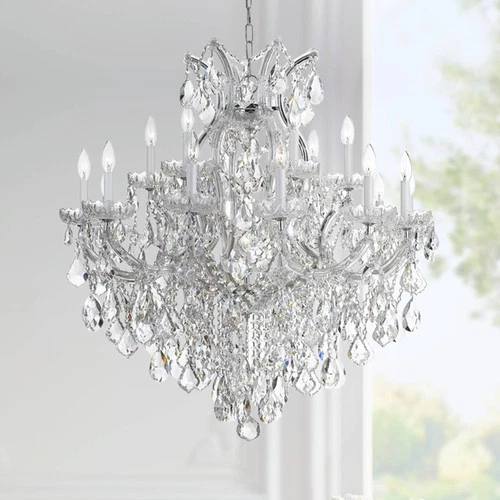 Crystorama Maria Theresa 35"W Chrome 19-Light Crystal Chandelier - Picture 1 of 5