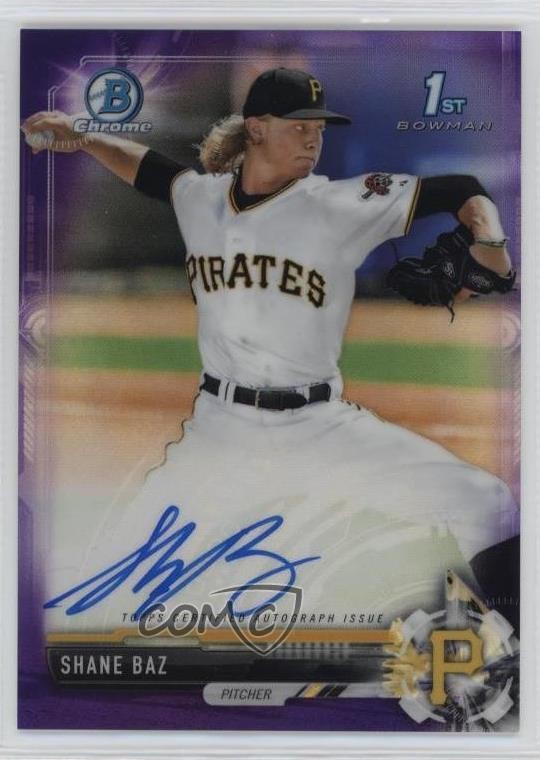 2017 Bowman Draft Chrome Pick Purple Refractor /250 Shane Baz #CDA-SB Auto 2a9