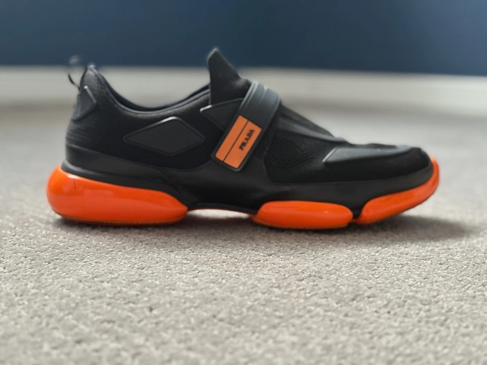Tenis Prada Cloudburst Logo Negro/Naranja Para Hombre Talla 11/EE. UU. GRAN REGALO NAVIDEÑO Foto 3 de 4