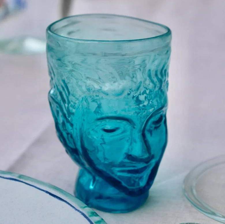 La Soufflerie Head Bud Vase/Glass Verre Tête Turquoise