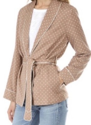 FRAME Polka Dot Smoking Jacket Quality Designer Old Money Cottage Core Sz XS EUC
