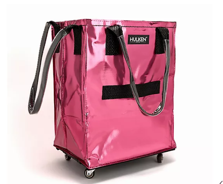 Hulken Medium Rolling Tote Bag with Zip Top & Button Closure