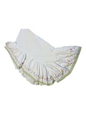 Pottery Barn Kids Daisy Garden Crib Bed Skirt Floral Embroidered Gingham 28x52