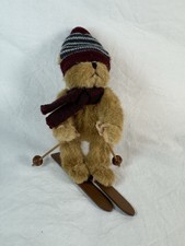 RUSS BERRIE Jointed SKIING Teddy Bear 8" MOGUL Skier Plush Great Condition