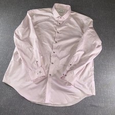 Calvin Klein Mens Infinite Wrinkle Free Slim Fit Pink Dress Shirt 18 34/35 2XL