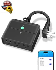 Smart Wi-Fi Outdoor Smart Plug, Heavy Duty Wi-Fi & Bluetooth Smart Plug with 3 O