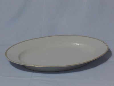 Ovale Servierplatte Kahla Porzellan mit Goldrand Servierteller Bratenteller DDR