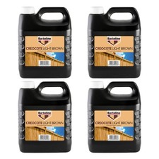 Image of 4x Bartoline Light Brown Creocote Oil-Based Timber Treatment Exterior Wood 4L