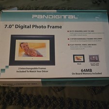 Pandigital DPF70-1 7" LCD Digital Photo Frame, 64MB, Black Silver, USB